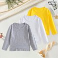 thumbnail image 2 of TOWED22 3 Pack Boys Long Sleeve Shirts Cotton Basic Tees Youth Layering T-Shirts Tagless,Light Gray,5-6 Y, 2 of 9