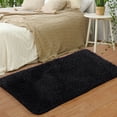 thumbnail image 2 of Soft Fluffy Shag Area Floor Rug Carpet for Living Room Black 4' x 5'2", 2 of 8