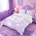 thumbnail image 2 of meiyoeat Purple Personalized Monogram Bedding,Rainbow Cloud Heart Initial Art Duvet Cover Full For Girl,Colorful Stars Reversible,3-Piece,1 Duvet Cover and 2 Pillowcases, 2 of 6