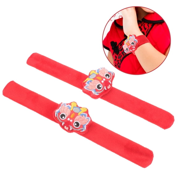 OULII Dragon Slap Bracelet Red Cloth for Chinese New Year Party Favors