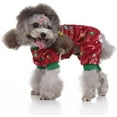 thumbnail image 4 of Pijama de sudadera con patrón navideño para perros pequeños y medianos, ropa navideña, mono de Año Nuevo para perro, suéteres de lana Coral, abrigo cálido oso de fresa Hogar, 4 of 5