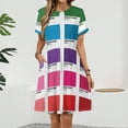 thumbnail image 2 of Shades of Pantone Colors Short Sleeve Dress Women Summer Evening Dresses Ladies Sundress, 2 of 7