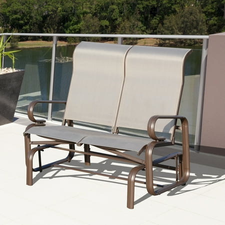 Double Seat Glider Swing Lounger Garden Bench Rocking 