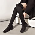 thumbnail image 2 of CEHVOM Bottes Nues à Fermeture Éclair à Bout Rond à Tige Longue pour Femmes, Talon Carré, Bottillons Longs, 2 of 9
