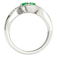 thumbnail image 2 of Aonejewelry 1.10 Ct Two Stone Emerald and Diamond Ring 14K White Gold, 2 of 2