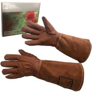 ArtAK Large Garden Gloves for Women and Men Rose Pruning Gloves, Women's Gardening Gloves, Thorn Proof Gloves, Cactus Gloves, Long Sleeve Leather Gloves, Gauntlet Gloves, Rose Gloves, Guantes Jardin, Brown