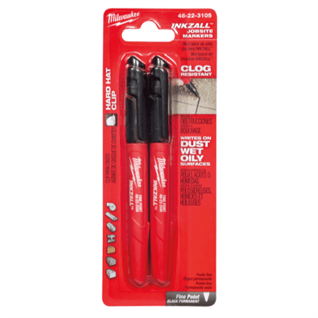 Milwaukee Tool 2PK INKZALL Black Fine Point Marker