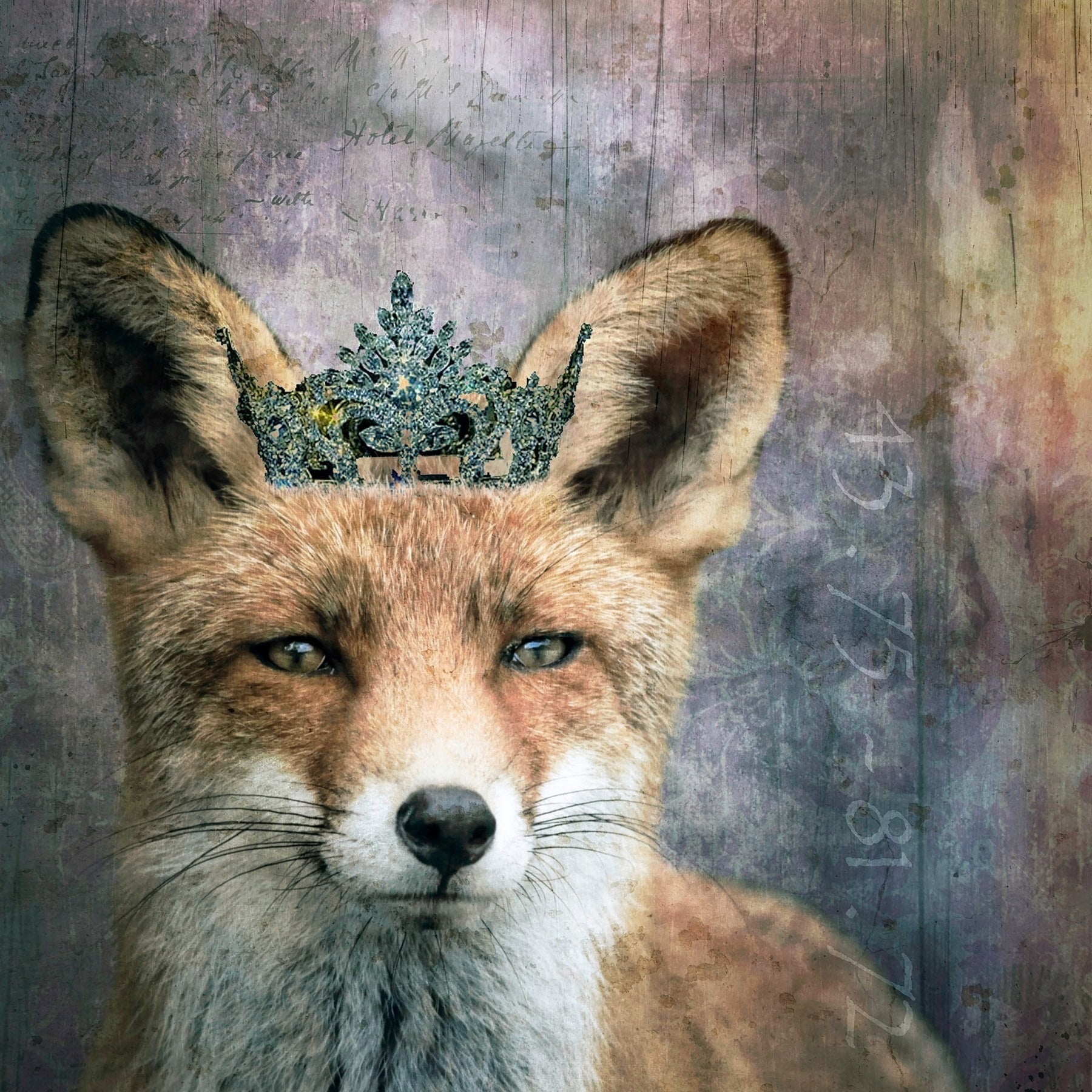"Queen Fox" Painting Print on Wrapped Canvas