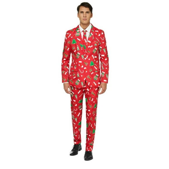 Traje Navideño elegante color rojo Feliz Navidad Rev Color rojo traje elegante