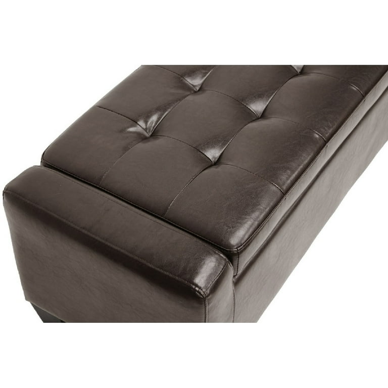 Baxton Studio Manchester Dark Brown Ottoman Baxton Studio Manchester Dark Brown Ottoman