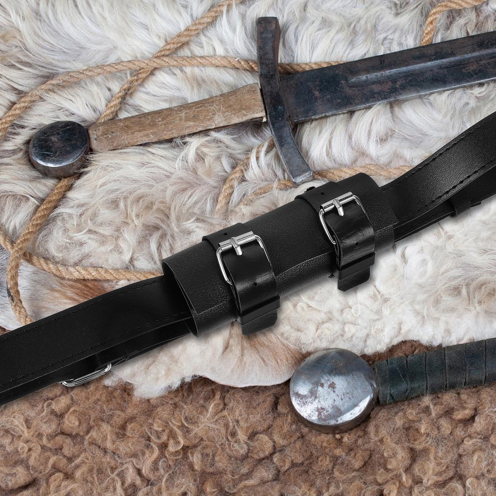 Sword Belt Lanyard Two Swords Leash Leather Carrier Holder Sword Belt Lanyard Two Swords Leash Leather Carrier Holder