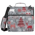thumbnail image 2 of WOBOGO Red and White Christmas Tree Patterns Ring Binder Bag 1.5in Folder Organizer with Shoulder Strap for 13Inch Laptop and 500 Sheets of Paper, 2 of 8