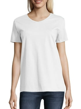 Hanes Women's Relaxed Fit Tagless ComfortSoft Short Sleeve V-neck T-Shirt