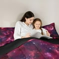 thumbnail image 5 of Feelyou Pink Dreamy Galaxy Bedding Comforter Set, Moon Stars Starry Sky Twin Comforter Sets, Teens Kids Boys Girls Reversible Bedding Set, Breathable Home Decor, 2-Piece, 5 of 8