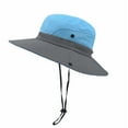 thumbnail image 1 of Sombrero de sol con cola de caballo para mujer, protección UV, malla plegable, ala ancha, sombrero de pesca para playa, senderismo, jardín, 1 of 5