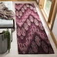 thumbnail image 3 of SAFAVIEH Ikat June Zigzag Southwestern Wool Area Rug, Dark Brown/Purple, 6' x 6' Square, 3 of 9