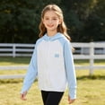 thumbnail image 4 of Sun Hoodie for Kids Lightweight Breathable UPF50+ Outdoor Sports Jacket Girls Boys Summer WearBlue4-5 Years, 4 of 7
