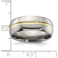 thumbnail image 4 of Chisel Titanium Yellow IP-plated Grooved 8.2mm Polished Band - Ring Size 11.0, 4 of 7