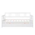 thumbnail image 4 of Royard Oaktree Twin Size Daybed with Twin Trundle, Wood Sofa Bed Frame with Slats Support, White, 4 of 7