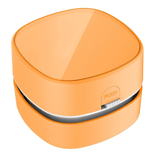 relayinert Desktop Cleaner Portable Mini Smart Low HandleDesk Cleaners Home 360ºRotatable Home Supplies Sweeper Classroom Orange Rechargeable