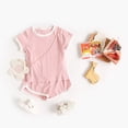 thumbnail image 4 of Gubotare Baby Girl Clothes Summer Outfits Kids Summer Sport T-Shirt and Shorts Set Plaid Print Clothing Sets Tracksuit 12 18 Months (Pink,12-18 Months), 4 of 9