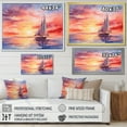 thumbnail image 4 of Designart "Sunset Palette Pastel Sailboat Silhouette I" Transportation Framed Wall Art - Modern Orange Boat Sailing Entryway Framed Wall Art Print, 4 of 6