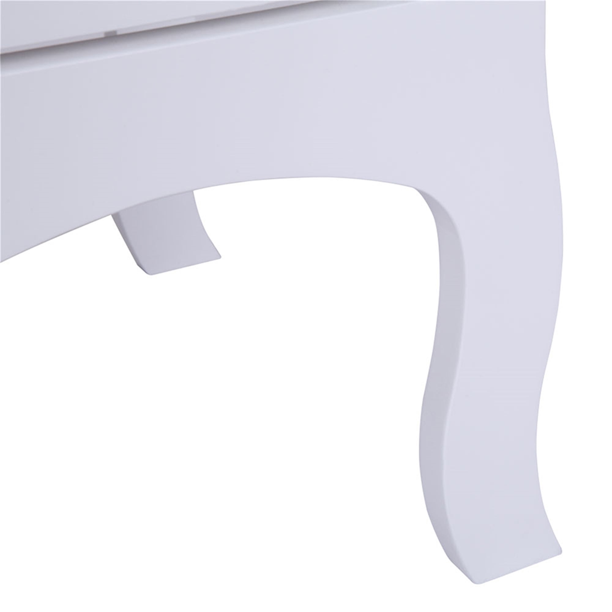 Kepooman 2pcs Two-Tier Nightstand, Bedside Table with Drawers for Bedroom, White
