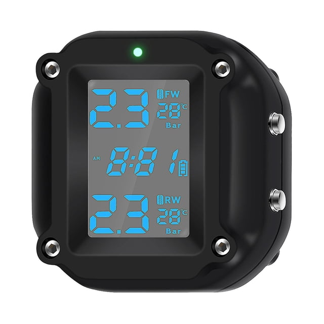 Sistema de supervisión de presión de neumáticos de motocicleta Moto Tpms alarma de neumáticos de bicicleta automática Lcd Monitor en tiempo Real para Tw