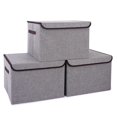 thumbnail image 1 of Contenedores de almacenamiento Bagnizer, tamaño grande, 40 L, 42,5 x 30,5 x 30,5 cm, color gris, paquete de 3, 1 of 8