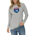 thumbnail image 3 of Big Size Interstate Freeway 10 Graphic Long Sleeve Crewneck Tee - Heather Grey 2XL, 3 of 4