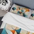 thumbnail image 4 of Designart "Orange Blue Mid Century euphony In Geometry I" Mid-Century Bedding Covert Set - Abstract Midcentury Orange Abstract Bed Set With 2 Shams, 4 of 6