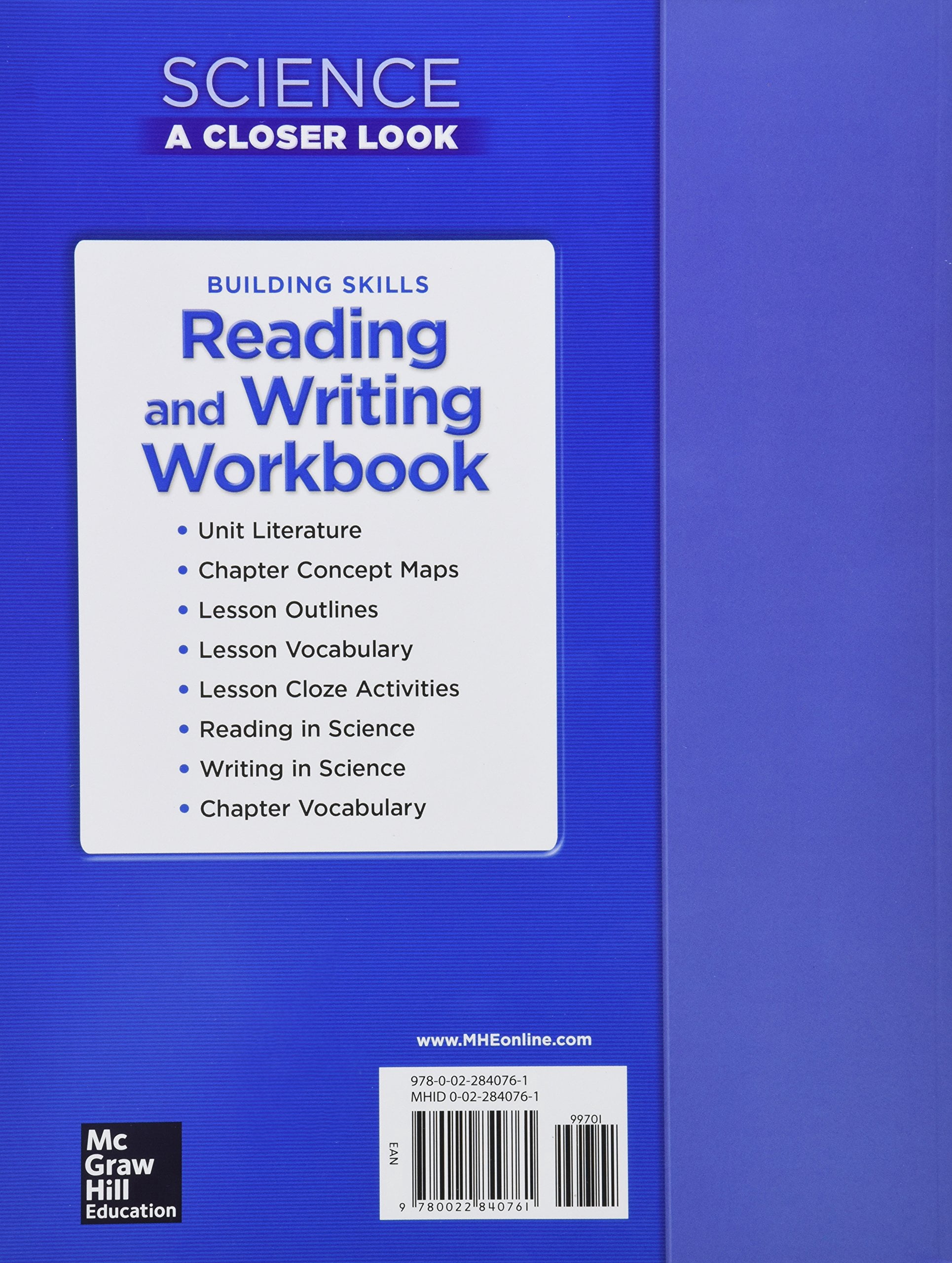 Science, a Closer Look, Grade 6, Building Skills: Reading and Writing Workbook, (Paperback)