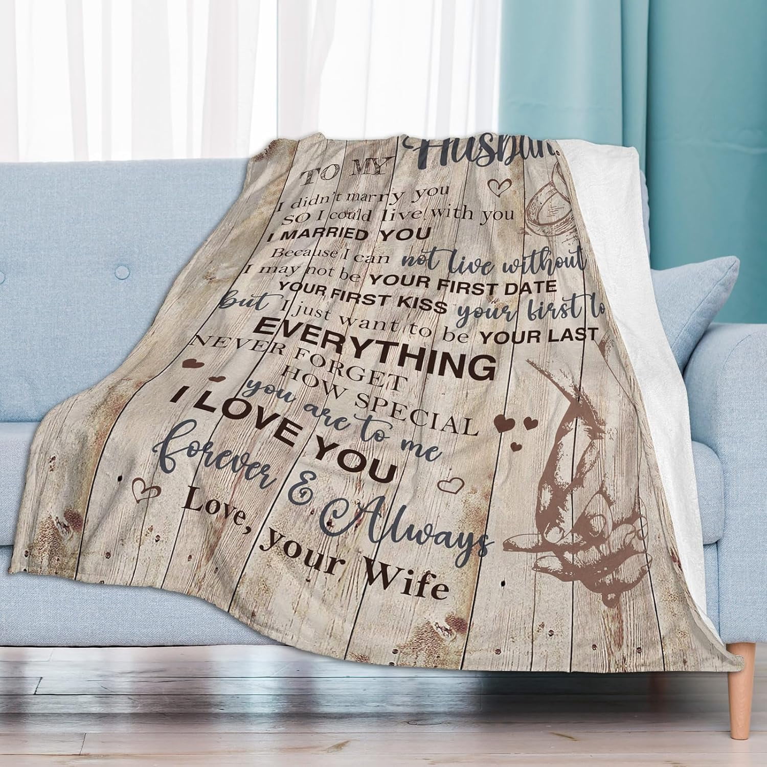 Husband Gifts from Wife, Gifts for Husband, Anniversary Wedding Gifts for Husband, Husband Birthday Gift Ideas, Gifts for Him, to My Husband Gifts/Presents Blanket 60"x50"