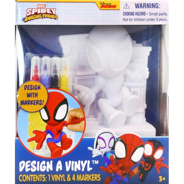Diseña un set de vinilos Tara Toys Spidey con 4 rotuladores de colores