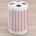 thumbnail image 1 of Modern Ceramic Toothbrush Holder, Geometrical Chevron Lines and Triangle Shaped Border Seem Art Image, Decorative Versatile Countertop for Bathroom, 4.5" X 2.7", Dark Coral and White, by Ambesonne, 1 of 4