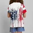 thumbnail image 6 of MKOSPLRT American Flag T Shirt Girl's Short Sleeve Crew Neck July 4th Shirts Vintage USA Flag Graphic Tees Cute Independence Day Tshirts, 6 of 6