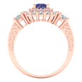 thumbnail image 4 of Halo Engagement Ring for Women - 1.4ct Simulated Tanzanite in 14K Rose Gold Promise Ring, 4 of 6