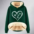 thumbnail image 3 of Christmas Heavyweight Hoodies for Women 2025 Long Sleeve Love Heart Snowflake Graphic Hooded Sweatshirt Pullover Tops, 3 of 5