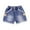 zb-Blue, variant on breaise Little Girls Jean Shorts Cut Off Denim Shorts Elastic Waist Shorty Shorts for Teen Girls