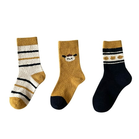 

Yinguo Children Stockings Fashion Simple Cartoon Animals Dog Yellow Comfortable Thickened Warm Socks