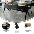 thumbnail image 3 of Emma + Oliver Heavy-Duty Flip Top Training Table with Nesting Design, Privacy Panel, Y-Legs, 1" Walnut Tabletop, Black Metal Frame - 72" x 24", 3 of 15