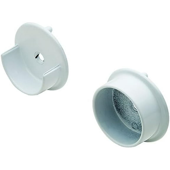 Wardrobe Tube End Support Flange 1-5/16", White with Two pins for 5 mm Holes