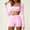 Pink, variant on Abomasnow Workout Sets for Women 2 Piece Square Neck Long Sleeve Crop Tops High Waist Biker Shorts Gym Sets