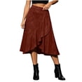 thumbnail image 1 of Summer Dresses for Women Womens Summer Fashion Solid Color Loose Irregular Elastic Waist Skirt, 1 of 6