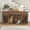 Dark Brown, variant on 71" Furniture Style Double Dog Crate with 3 Fluted Drawers, Waterproof Walnut Woodgrain Top, Rotatable Feeders, Type-C Outlet, Large Metal Dog Kennel Furniture, Black