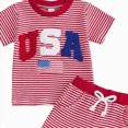 thumbnail image 4 of Toddler Infant Baby Boy Independence Day Cute USA Embroidery Ribbed T-Shirt & Shorts Casual Toddler Outfit 6M 12M 18M 24M 2T 3T, 4 of 4