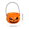 thumbnail image 3 of PEIBang Halloween Plastic Pumpkin Candy Basket with Handle - Spooky Party Decor, Trick or Treat Bucket, Orange Evil Pumpkin Jar for Holiday Decorations, 3 of 9