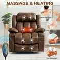 thumbnail image 4 of INGALIK Power Lift Recliner, Leather Electric Chair Recliners with 150° Reclining, Heating and Massage, Cup Holders, Storage, USB Charging (Ochre), 4 of 19
