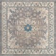 thumbnail image 1 of Unique Loom 3134322 Traditional Oriental Square Rug, 8', Gray/Beige, 1 of 5