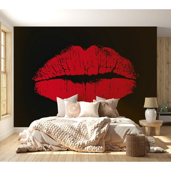 Tiptophomedecor Abstract Wallpaper Wall Mural - Sensual Lips
